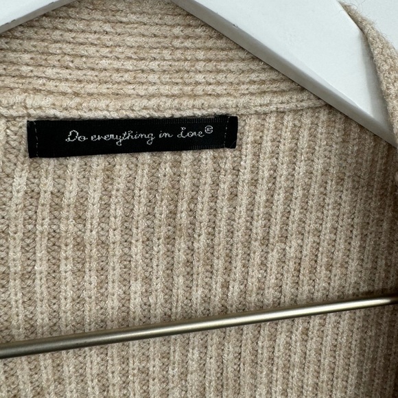 Anthropologie Do Everything In Love Dolman Sleeve Ribbed Cardigan Tan One Size - Picture 5 of 6